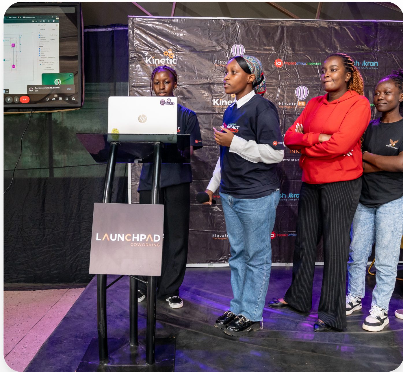 Presentations at an AI event